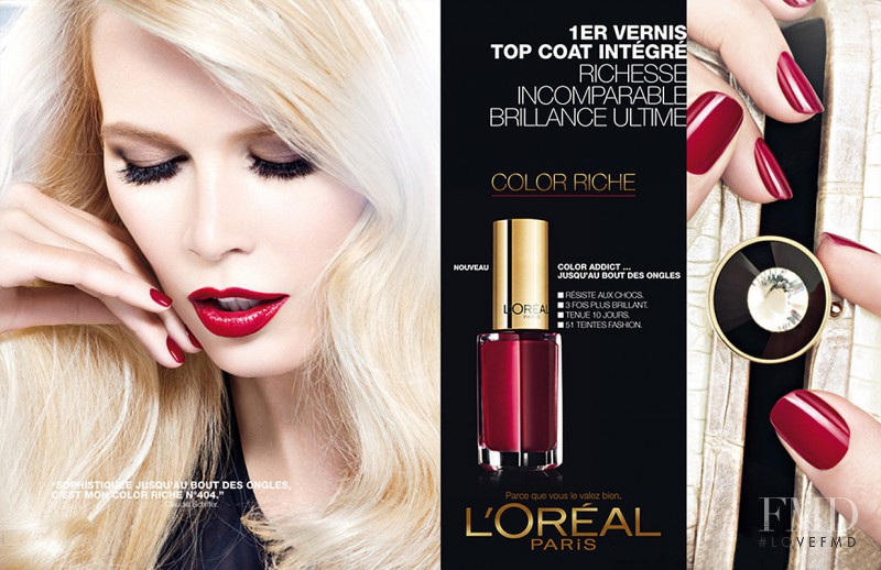 Claudia Schiffer featured in  the L\'Oreal Paris Color Rich advertisement for Summer 2012
