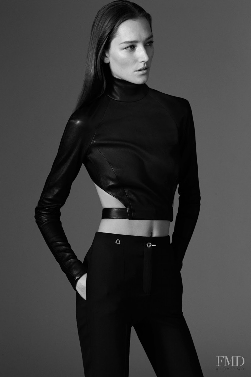 Joséphine Le Tutour featured in  the Mugler fashion show for Pre-Fall 2015