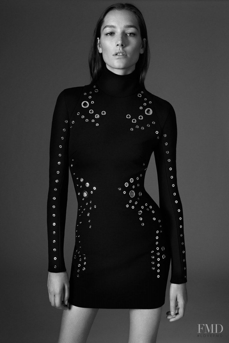 Joséphine Le Tutour featured in  the Mugler fashion show for Pre-Fall 2015