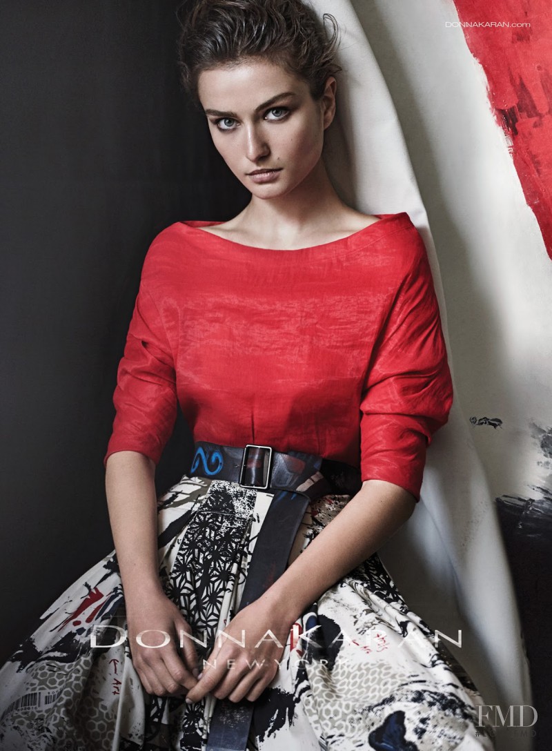 Andreea Diaconu featured in  the Donna Karan New York advertisement for Spring/Summer 2015