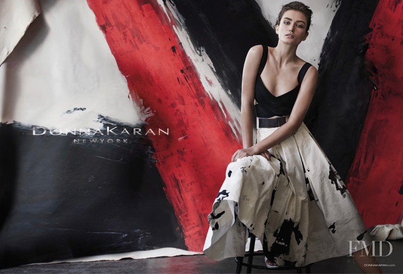 Andreea Diaconu featured in  the Donna Karan New York advertisement for Spring/Summer 2015