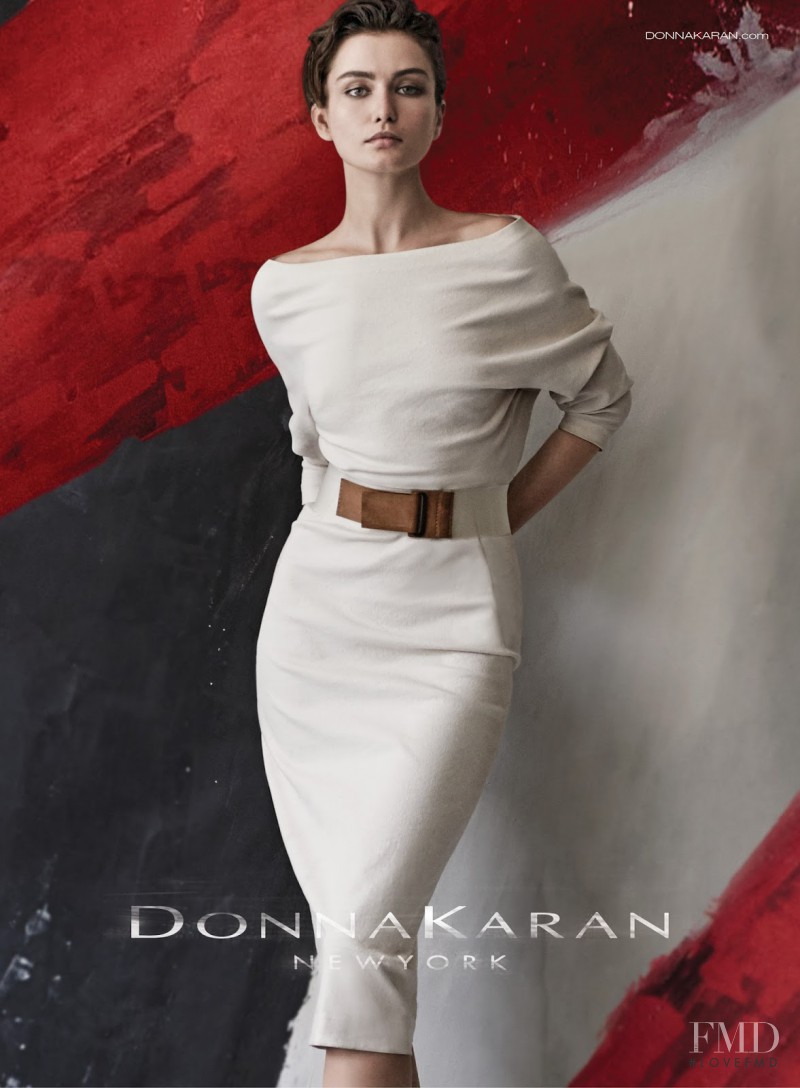 Andreea Diaconu featured in  the Donna Karan New York advertisement for Spring/Summer 2015