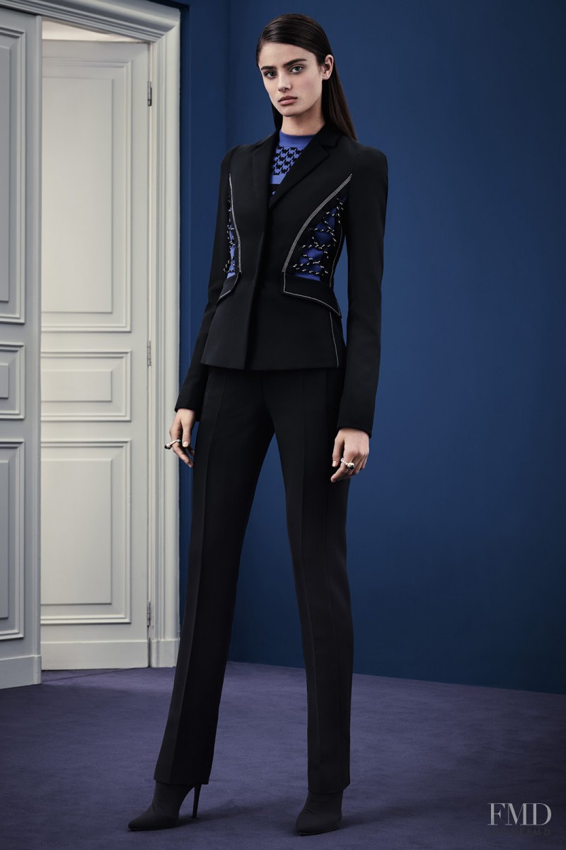 Taylor Hill featured in  the Versace lookbook for Pre-Fall 2015