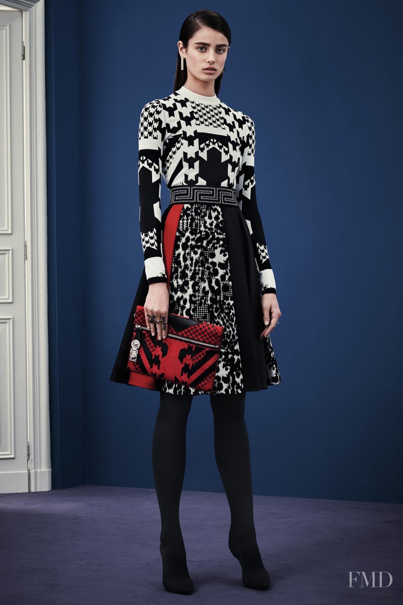 Taylor Hill featured in  the Versace lookbook for Pre-Fall 2015