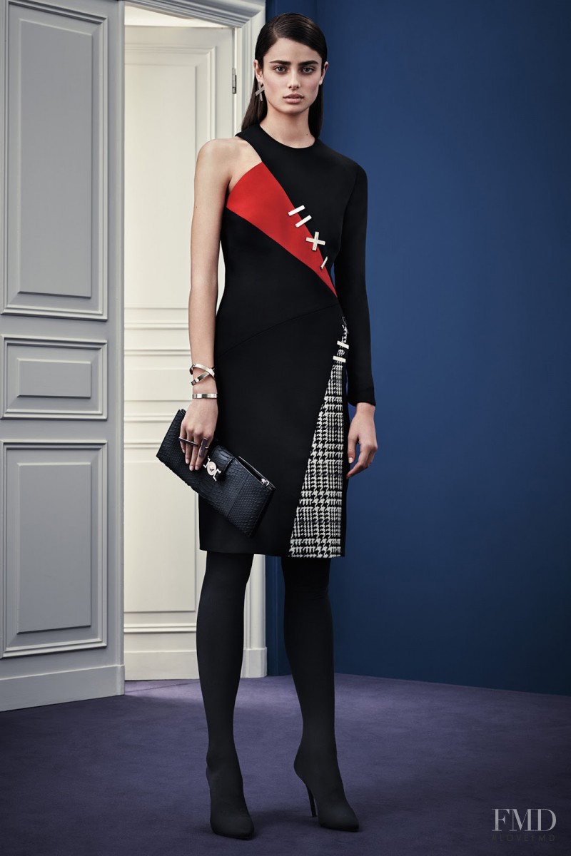 Taylor Hill featured in  the Versace lookbook for Pre-Fall 2015