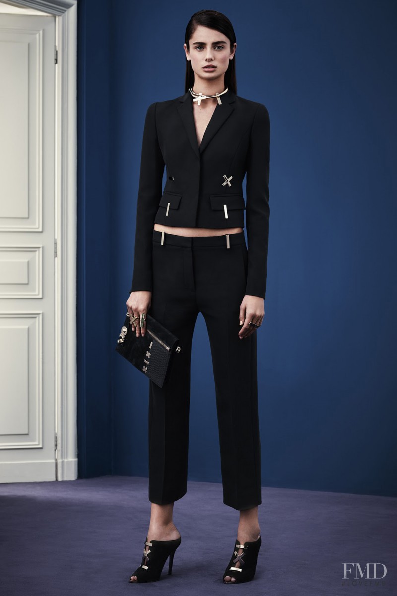 Taylor Hill featured in  the Versace lookbook for Pre-Fall 2015