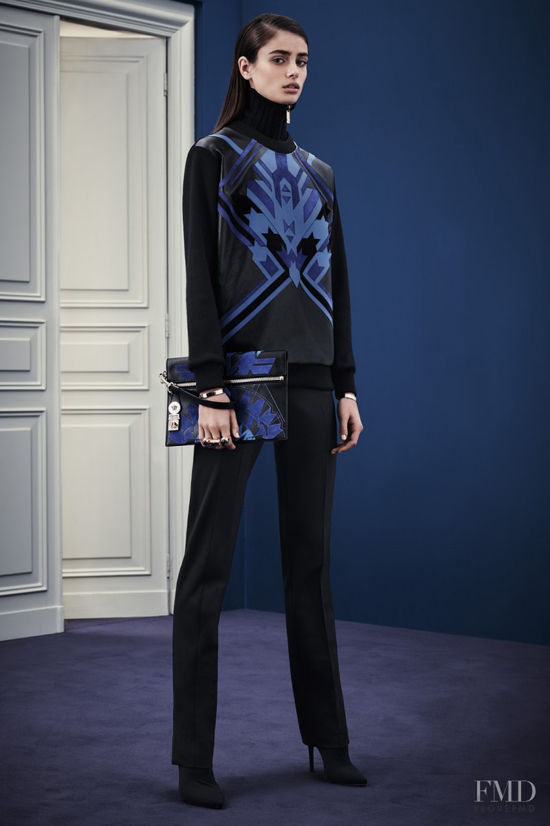 Taylor Hill featured in  the Versace lookbook for Pre-Fall 2015