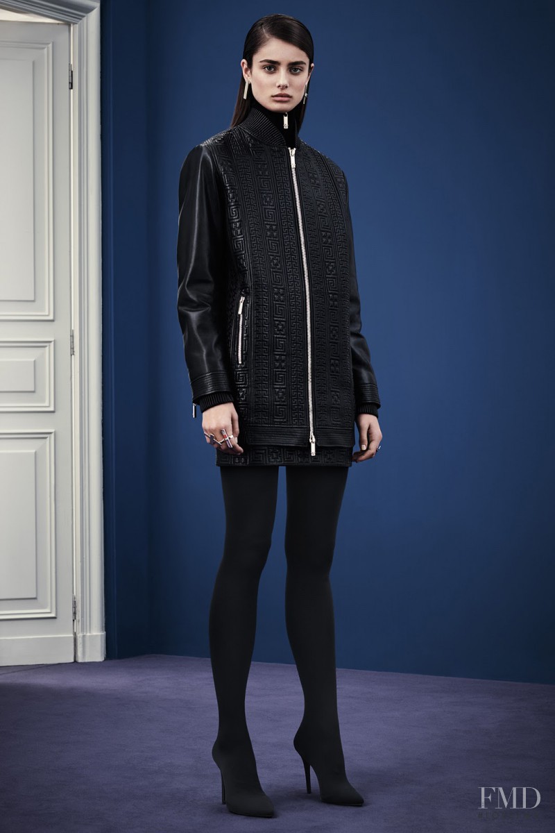 Taylor Hill featured in  the Versace lookbook for Pre-Fall 2015