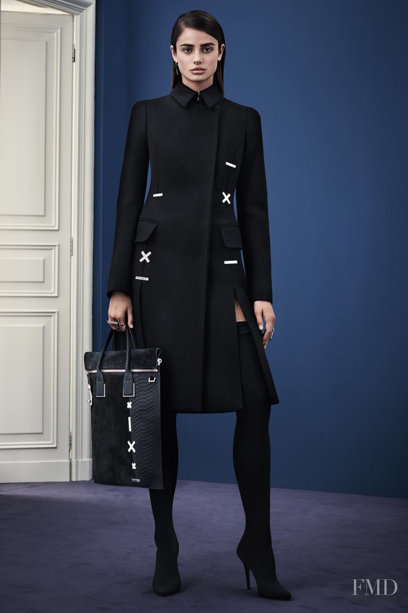 Taylor Hill featured in  the Versace lookbook for Pre-Fall 2015