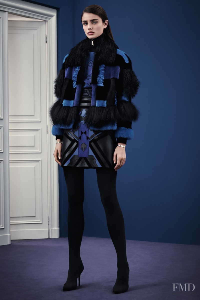 Taylor Hill featured in  the Versace lookbook for Pre-Fall 2015