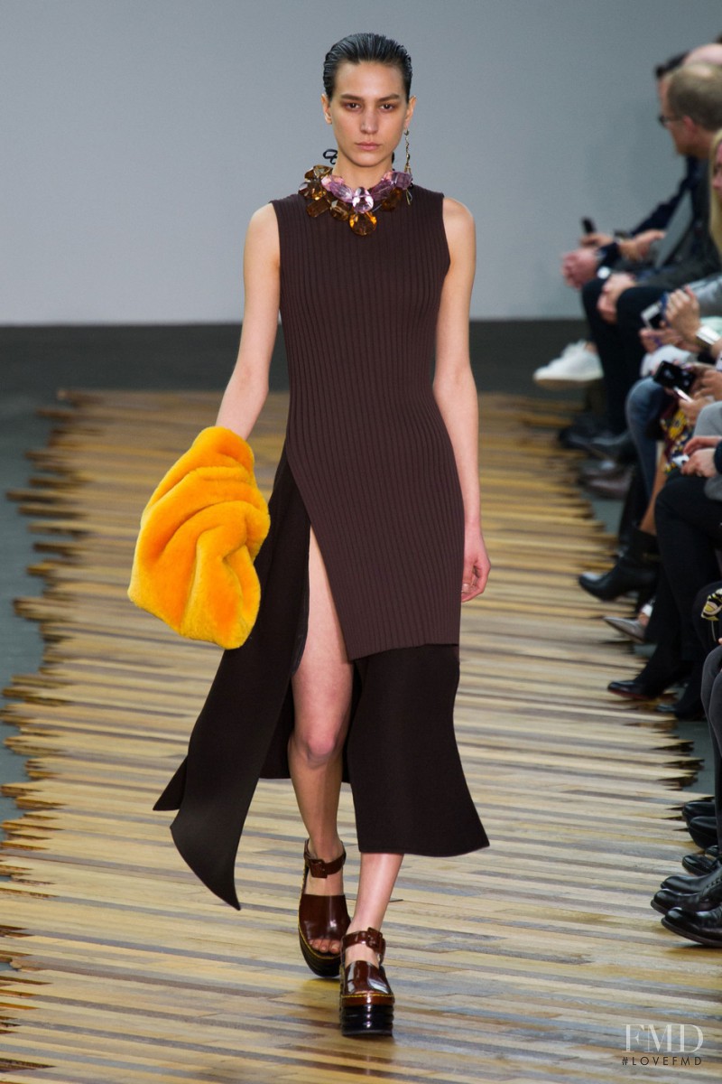 Mijo Mihaljcic featured in  the Celine fashion show for Autumn/Winter 2014