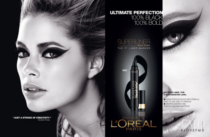 Doutzen Kroes featured in  the L\'Oreal Paris Superliner Black Buster advertisement for Fall 2013