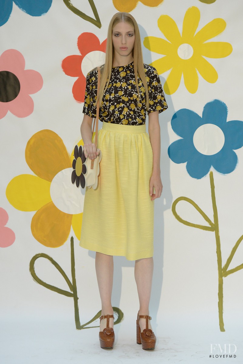 Chiara Mazzoleni featured in  the Orla Kiely fashion show for Spring/Summer 2015