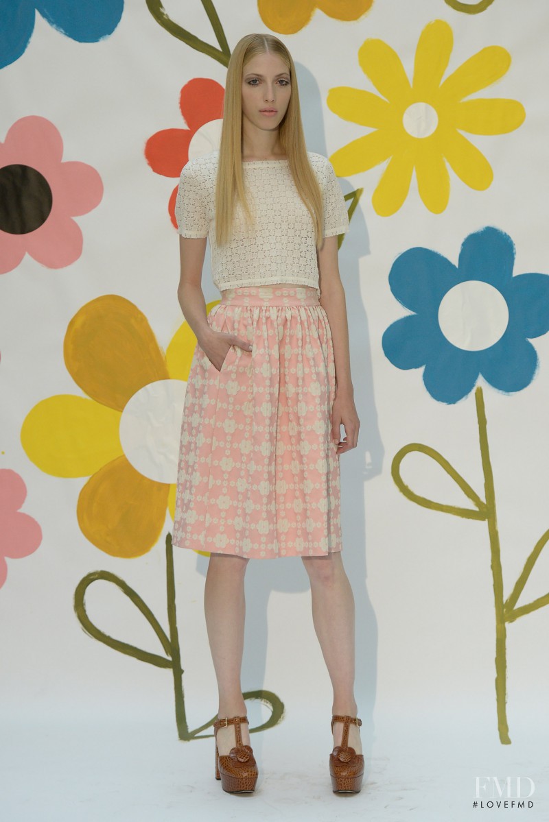 Chiara Mazzoleni featured in  the Orla Kiely fashion show for Spring/Summer 2015