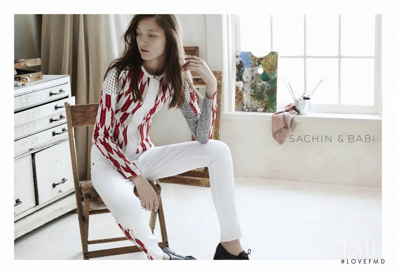 Yumi Lambert featured in  the Sachin & Babi advertisement for Spring/Summer 2015