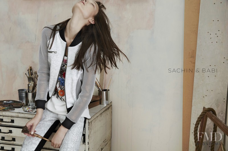 Yumi Lambert featured in  the Sachin & Babi advertisement for Spring/Summer 2015