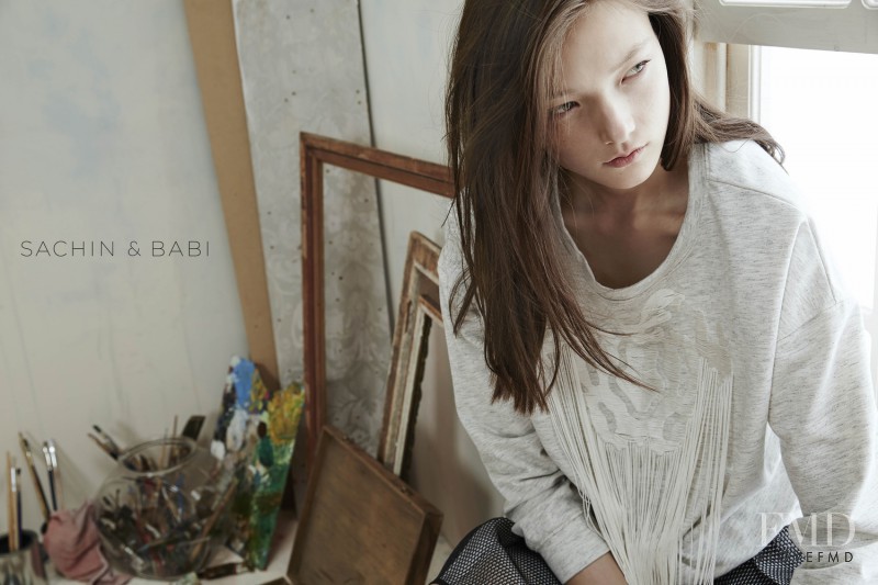 Yumi Lambert featured in  the Sachin & Babi advertisement for Spring/Summer 2015