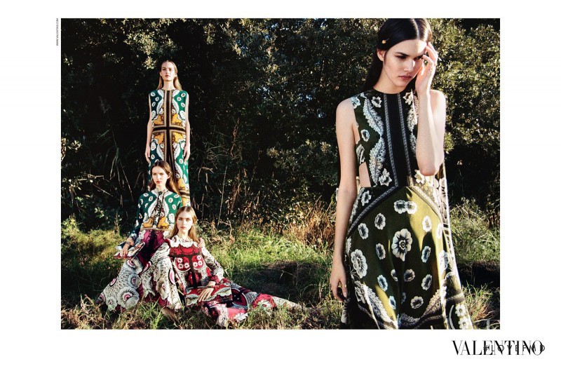 Clémentine Deraedt featured in  the Valentino advertisement for Spring/Summer 2015