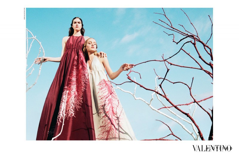 Maartje Verhoef featured in  the Valentino advertisement for Spring/Summer 2015