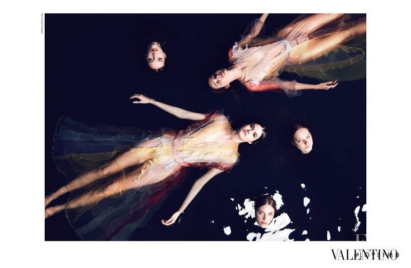 Clémentine Deraedt featured in  the Valentino advertisement for Spring/Summer 2015