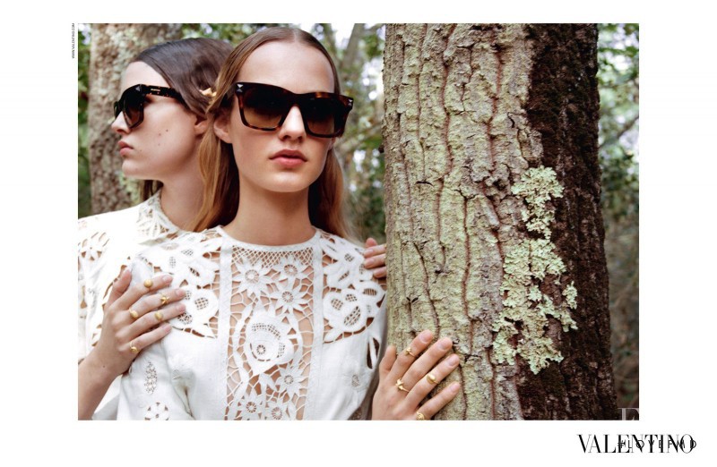 Maartje Verhoef featured in  the Valentino advertisement for Spring/Summer 2015