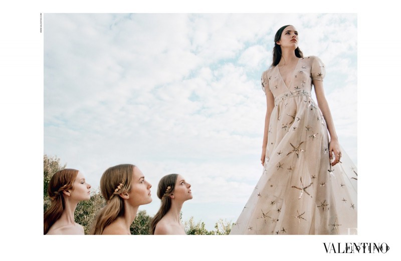 Clémentine Deraedt featured in  the Valentino advertisement for Spring/Summer 2015