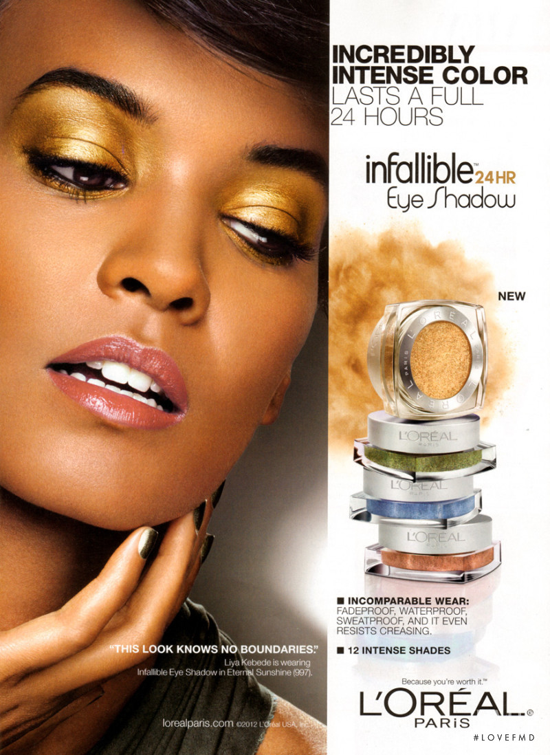 Liya Kebede featured in  the L\'Oreal Paris infallible le gloss 8hr advertisement for Spring/Summer 2012