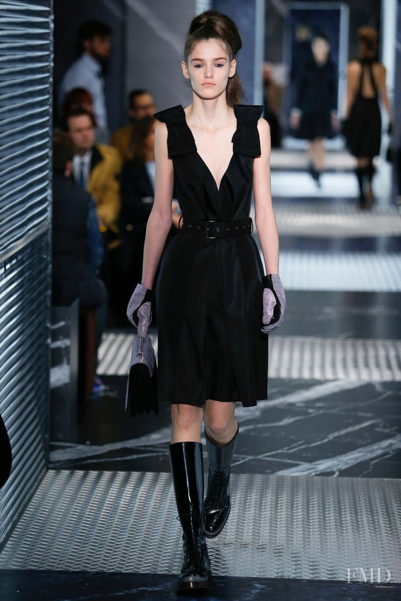 Inga Dezhina featured in  the Prada fashion show for Pre-Fall 2015