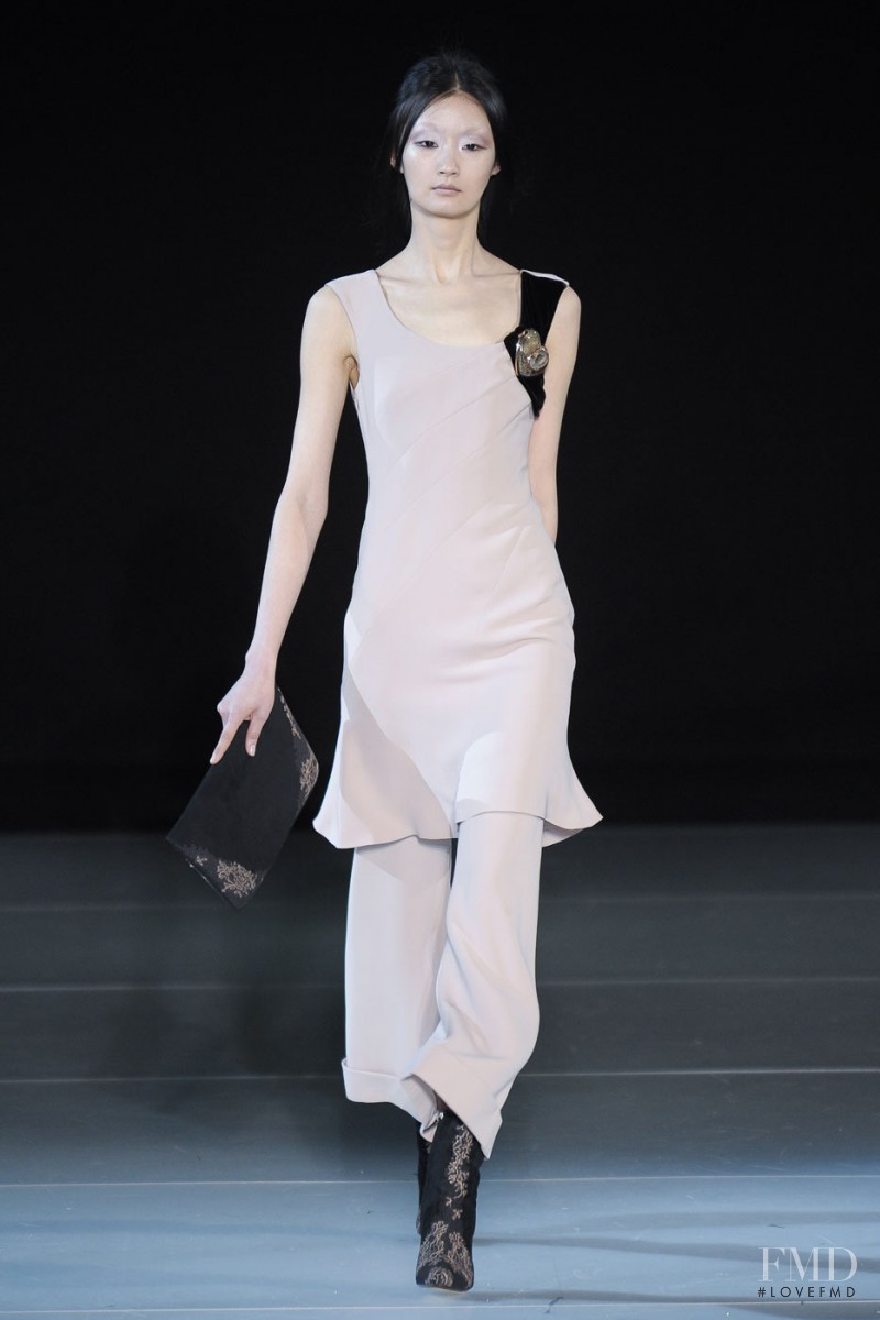 Lili Ji featured in  the Giorgio Armani fashion show for Autumn/Winter 2011