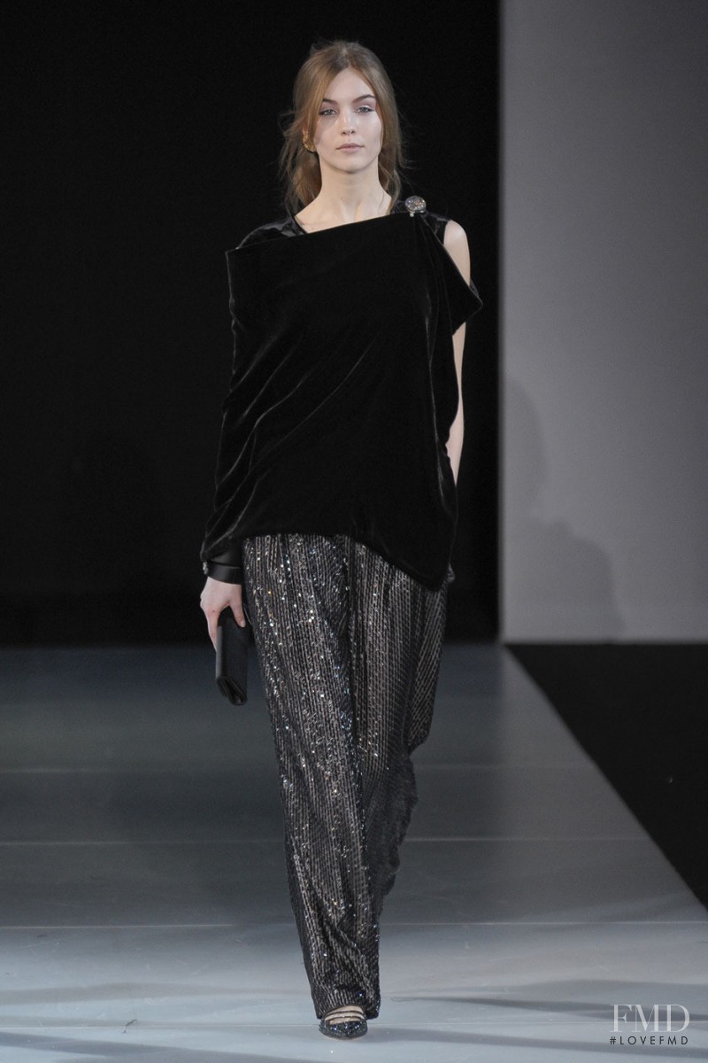 Julija Steponaviciute featured in  the Giorgio Armani fashion show for Autumn/Winter 2011