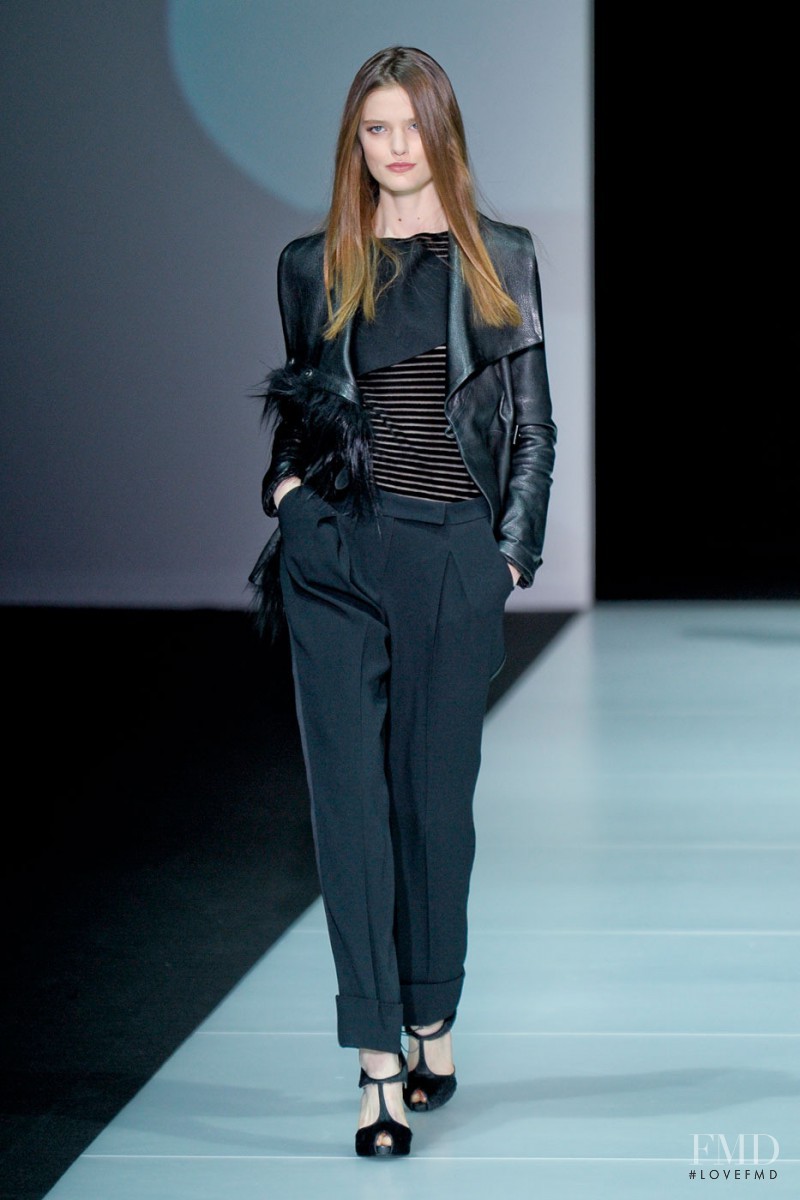 Katie Fogarty featured in  the Emporio Armani fashion show for Autumn/Winter 2011