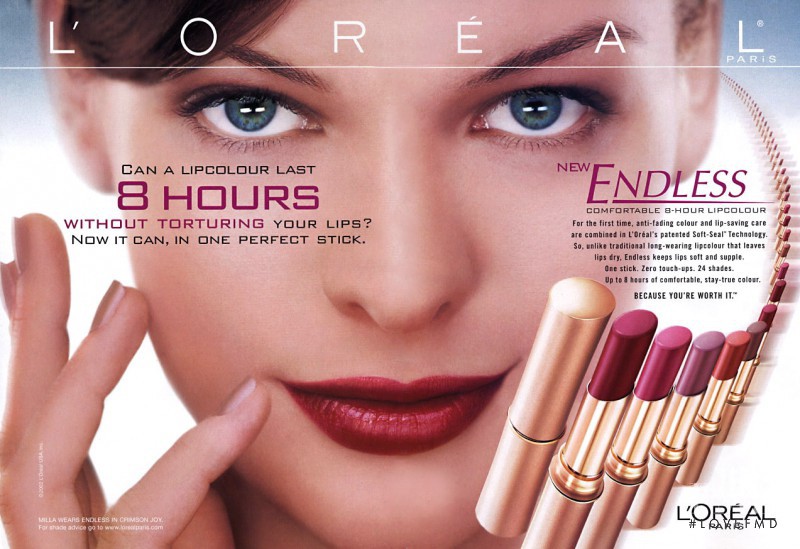 Milla Jovovich featured in  the L\'Oreal Paris advertisement for Spring/Summer 2001