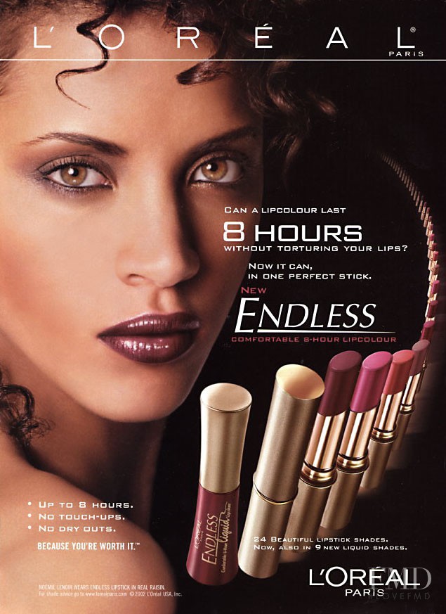 Noemie Lenoir featured in  the L\'Oreal Paris advertisement for Spring/Summer 2001