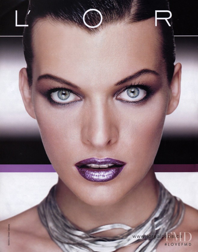 Milla Jovovich featured in  the L\'Oreal Paris Invincible Platinum advertisement for Winter 2003