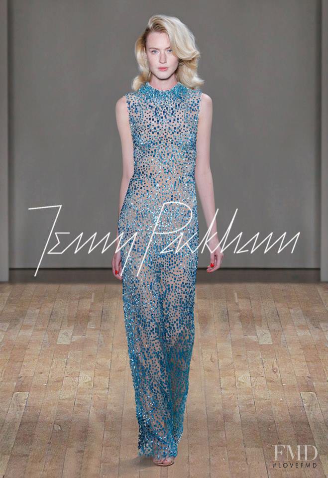 Caroline Mathis featured in  the Jenny Packham fashion show for Spring/Summer 2015