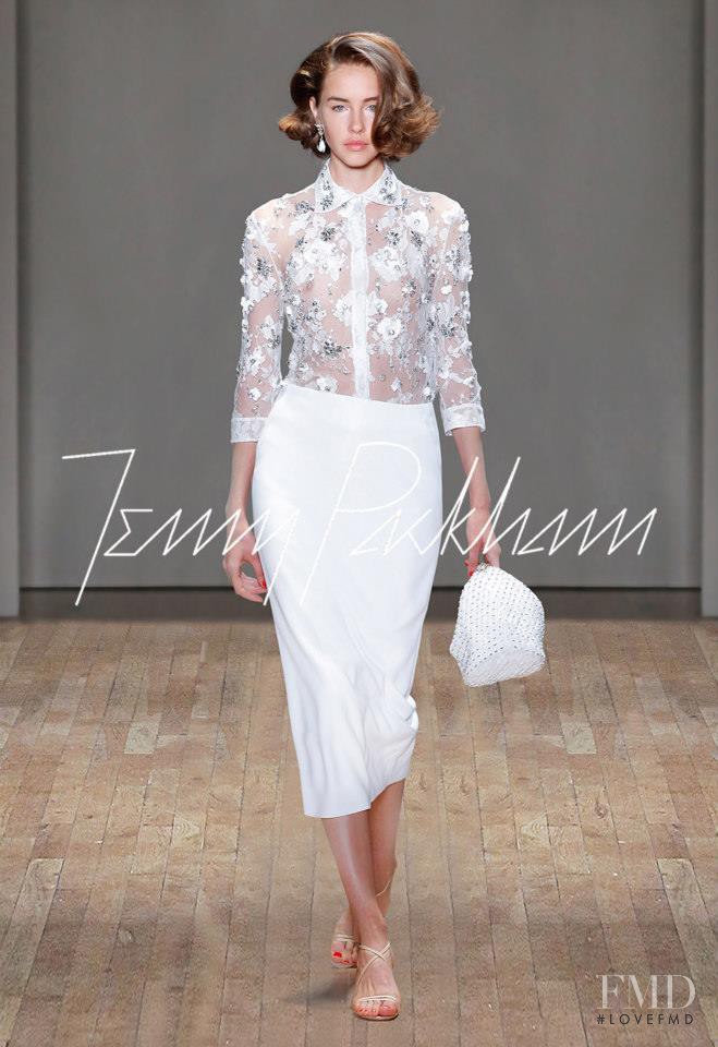 Ria Serebryakova featured in  the Jenny Packham fashion show for Spring/Summer 2015