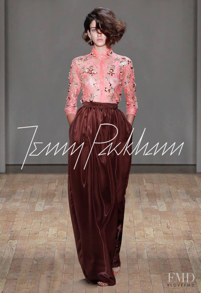 Cristina Herrmann featured in  the Jenny Packham fashion show for Spring/Summer 2015
