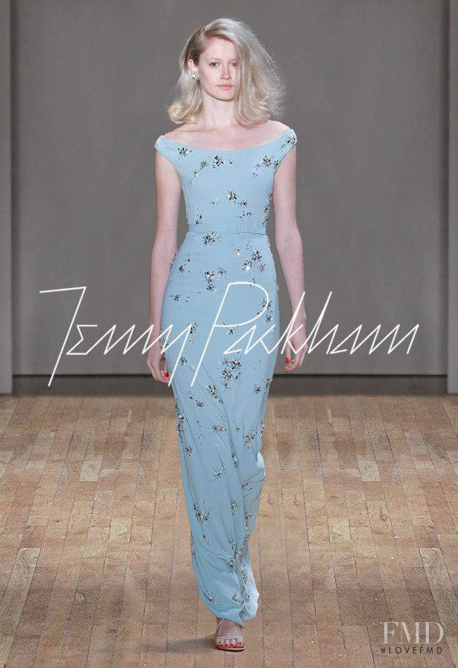 Sofia Fisher featured in  the Jenny Packham fashion show for Spring/Summer 2015