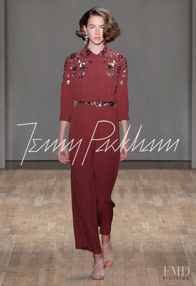 Ria Serebryakova featured in  the Jenny Packham fashion show for Spring/Summer 2015