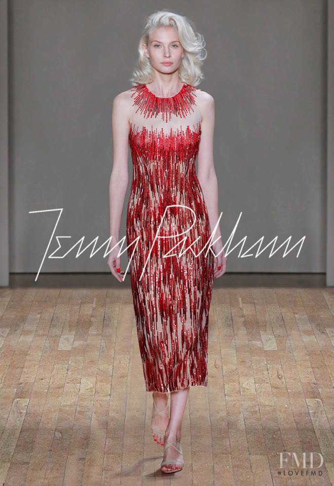 Anna Piirainen featured in  the Jenny Packham fashion show for Spring/Summer 2015