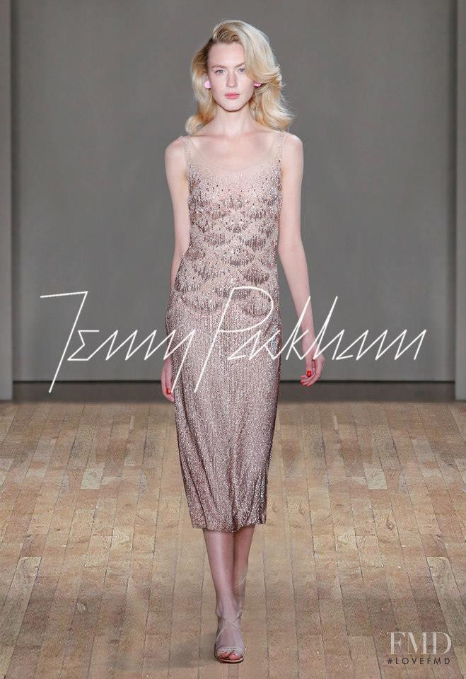 Caroline Mathis featured in  the Jenny Packham fashion show for Spring/Summer 2015