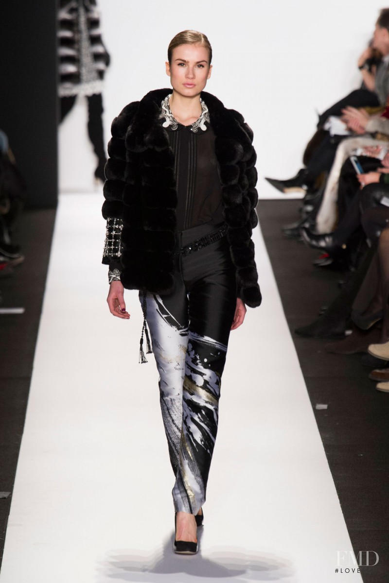 Andrea Jorgensen featured in  the Dennis Basso fashion show for Autumn/Winter 2014