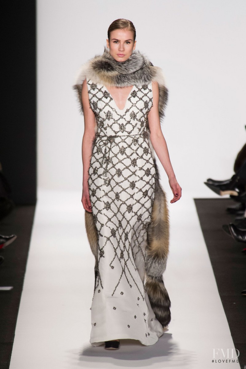 Andrea Jorgensen featured in  the Dennis Basso fashion show for Autumn/Winter 2014