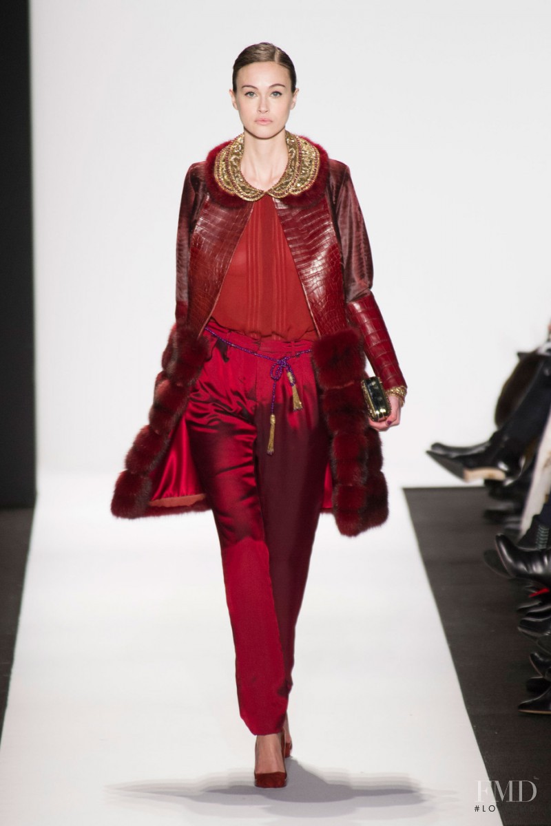 Sarah English featured in  the Dennis Basso fashion show for Autumn/Winter 2014