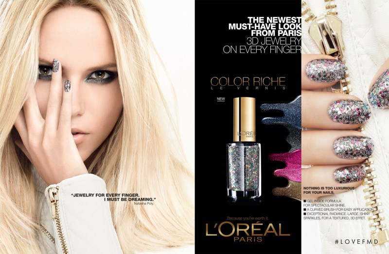 Natasha Poly featured in  the L\'Oreal Paris Color Riche Le Vernis advertisement for Spring/Summer 2013