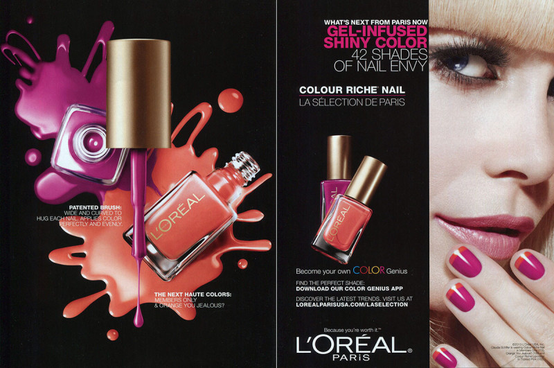 Claudia Schiffer featured in  the L\'Oreal Paris Color Riche Le Vernis advertisement for Spring/Summer 2013