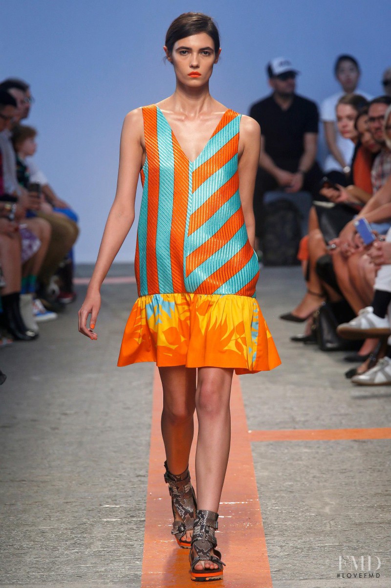 Dasha Khlynova featured in  the MSGM fashion show for Spring/Summer 2014