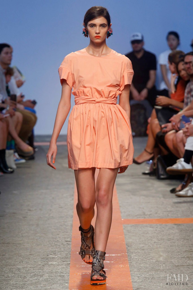 Dasha Khlynova featured in  the MSGM fashion show for Spring/Summer 2014