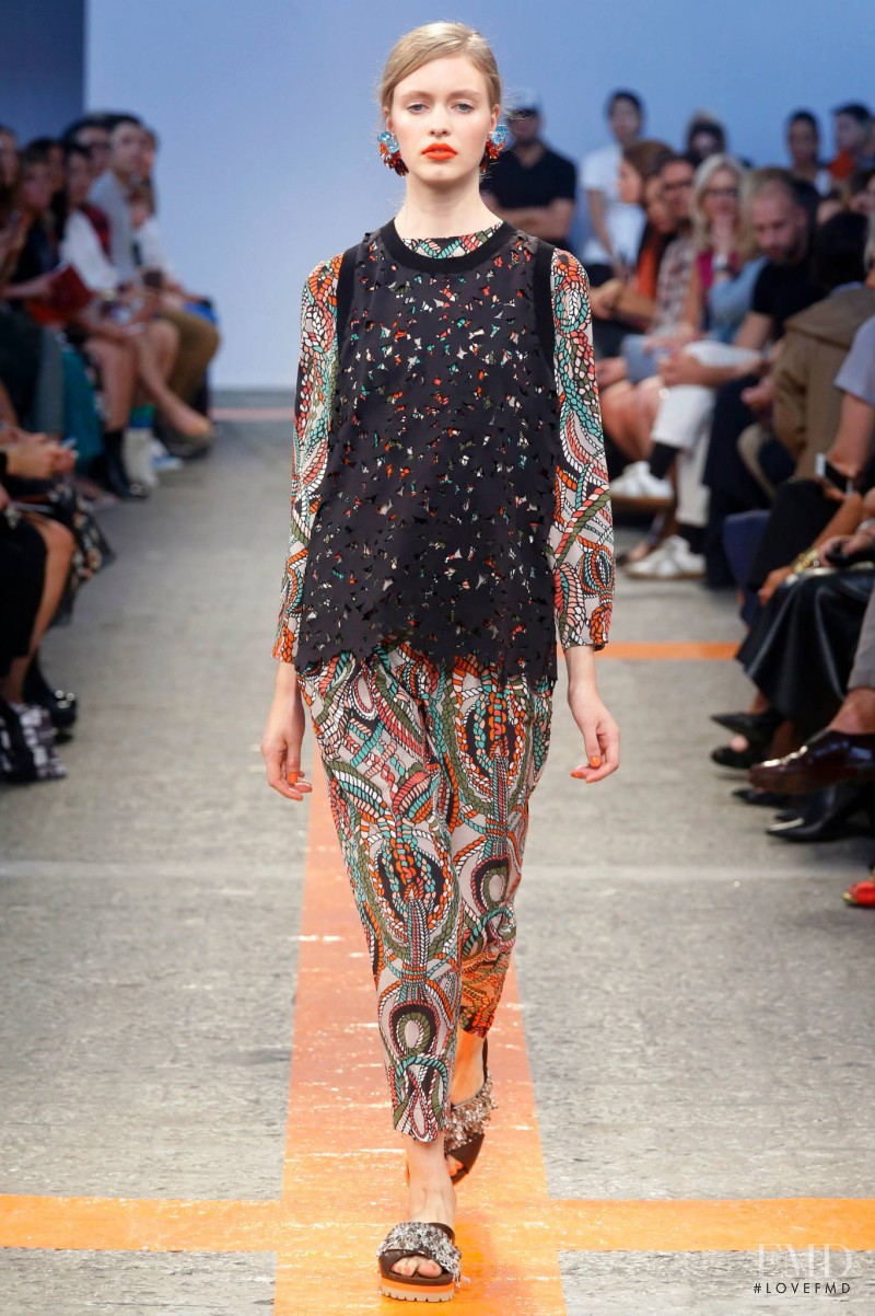 Astrid Rönnborn featured in  the MSGM fashion show for Spring/Summer 2014