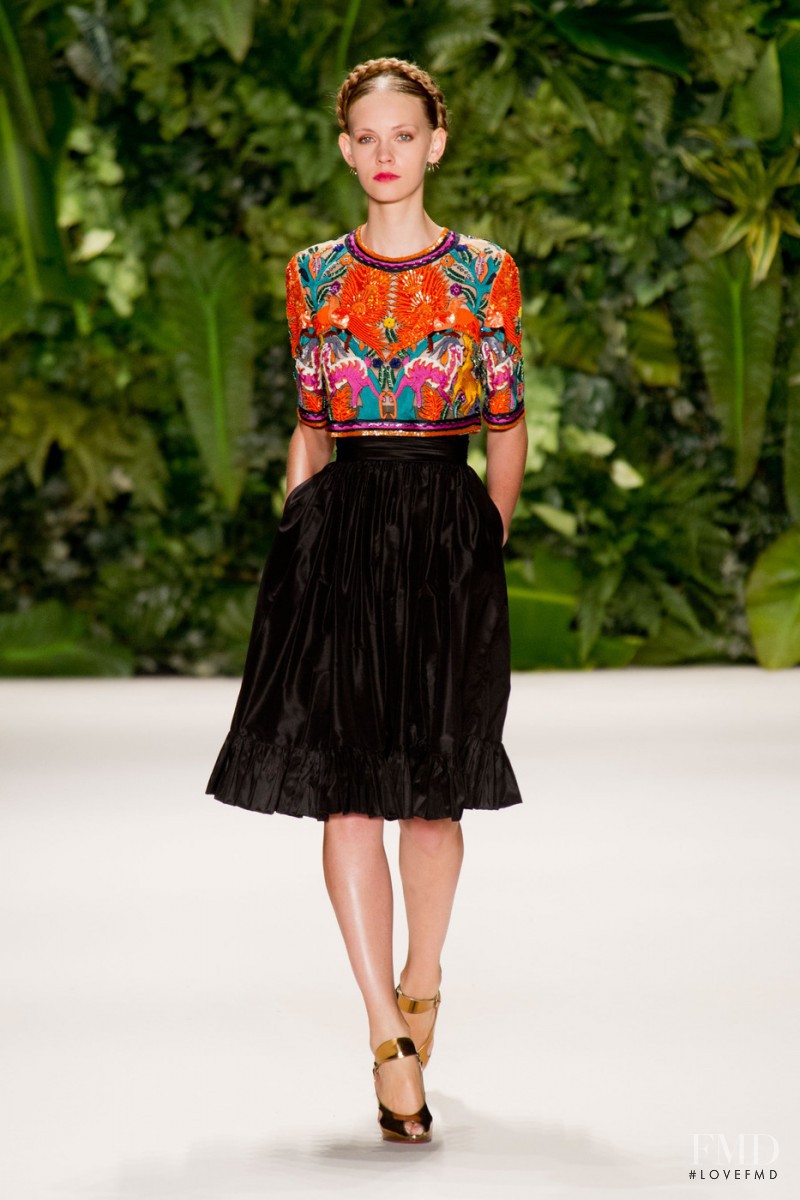 Charlotte Nolting featured in  the Naeem Khan fashion show for Spring/Summer 2014